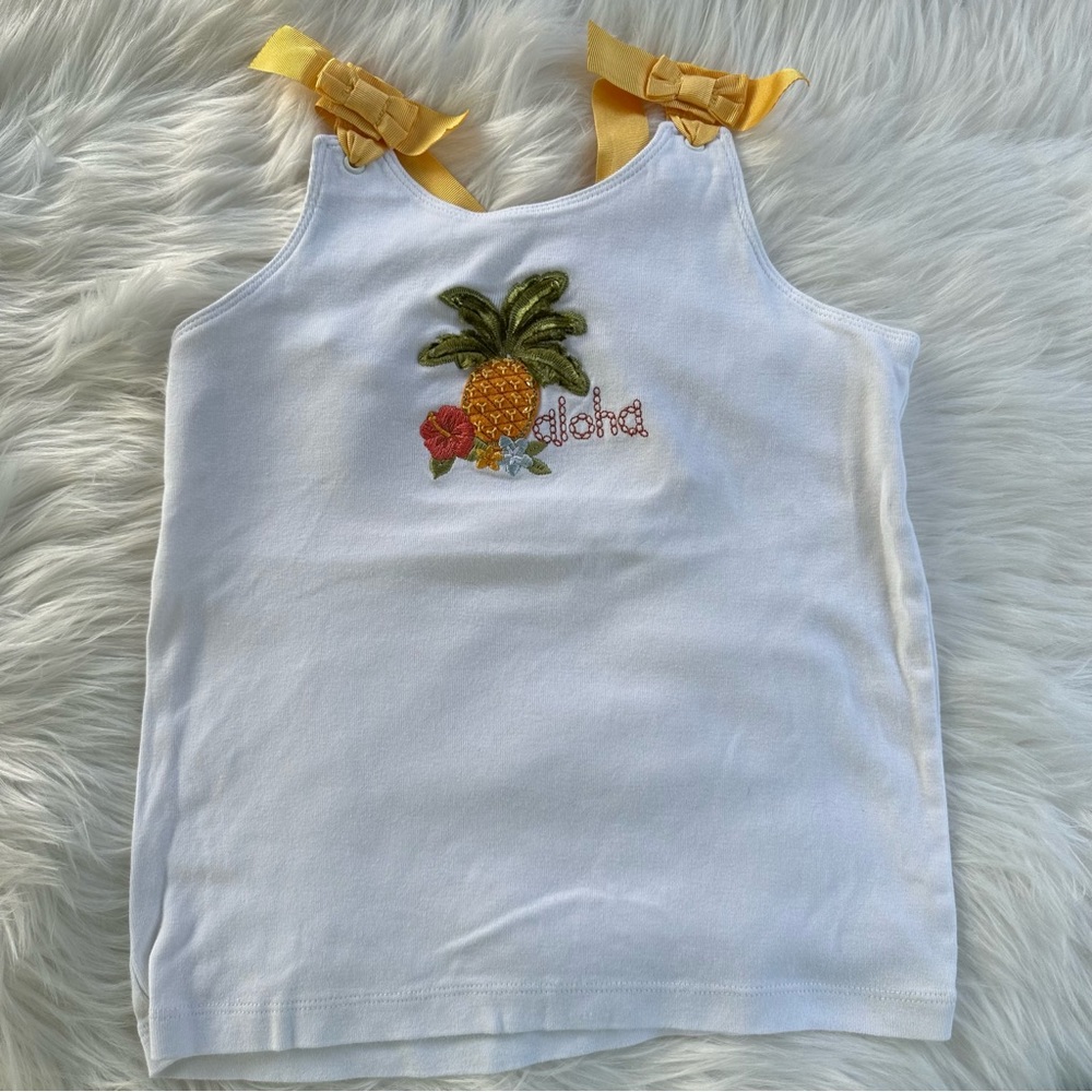 5x$25 Gymboree 100% Cotton Embroidered Appliqué Aloha Pineapple Island Top 8-9